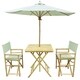 preview thumbnail 12 of 13, Zew Hand-crafted Bamboo 4-piece Square Patio Set Celadon