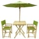 preview thumbnail 4 of 13, Zew Hand-crafted Bamboo 4-piece Square Patio Set Green