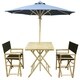 preview thumbnail 2 of 13, Zew Hand-crafted Bamboo 4-piece Square Patio Set Black
