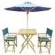 preview thumbnail 11 of 13, Zew Hand-crafted Bamboo 4-piece Square Patio Set Navy