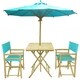 preview thumbnail 6 of 13, Zew Hand-crafted Bamboo 4-piece Square Patio Set Aqua Blue
