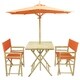 preview thumbnail 1 of 13, Zew Hand-crafted Bamboo 4-piece Square Patio Set Pottery