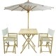 preview thumbnail 3 of 13, Zew Hand-crafted Bamboo 4-piece Square Patio Set White