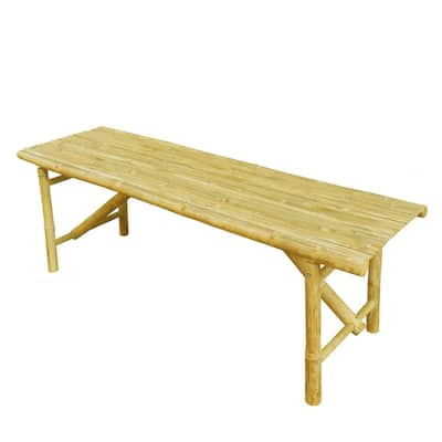 Bamboo Bench With Bamboo Slat Design