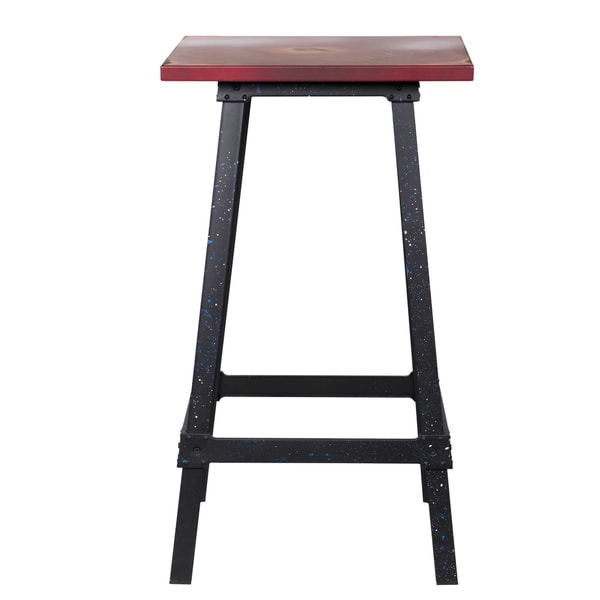 Adeco Distressed Red Metal Accent Table   18789150  