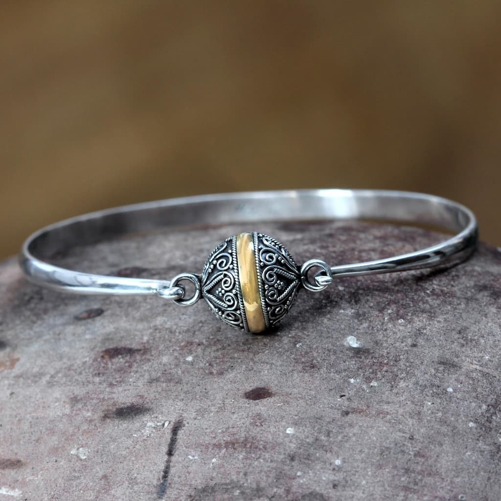 NOVICA Handmade Lunar Orbit Sterling Silver Bracelet (Indonesia) - 7'6" x 9'6"