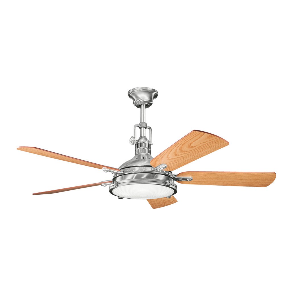 Kichler Lighting Hatteras Bay 56 Inch Brushed Stainless Steel Ceiling Fan W Light