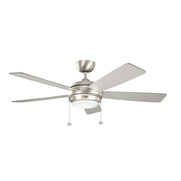 Kichler Lighting Starkk Collection 52-inch Brushed Nickel Ceiling Fan w/Light - Silver