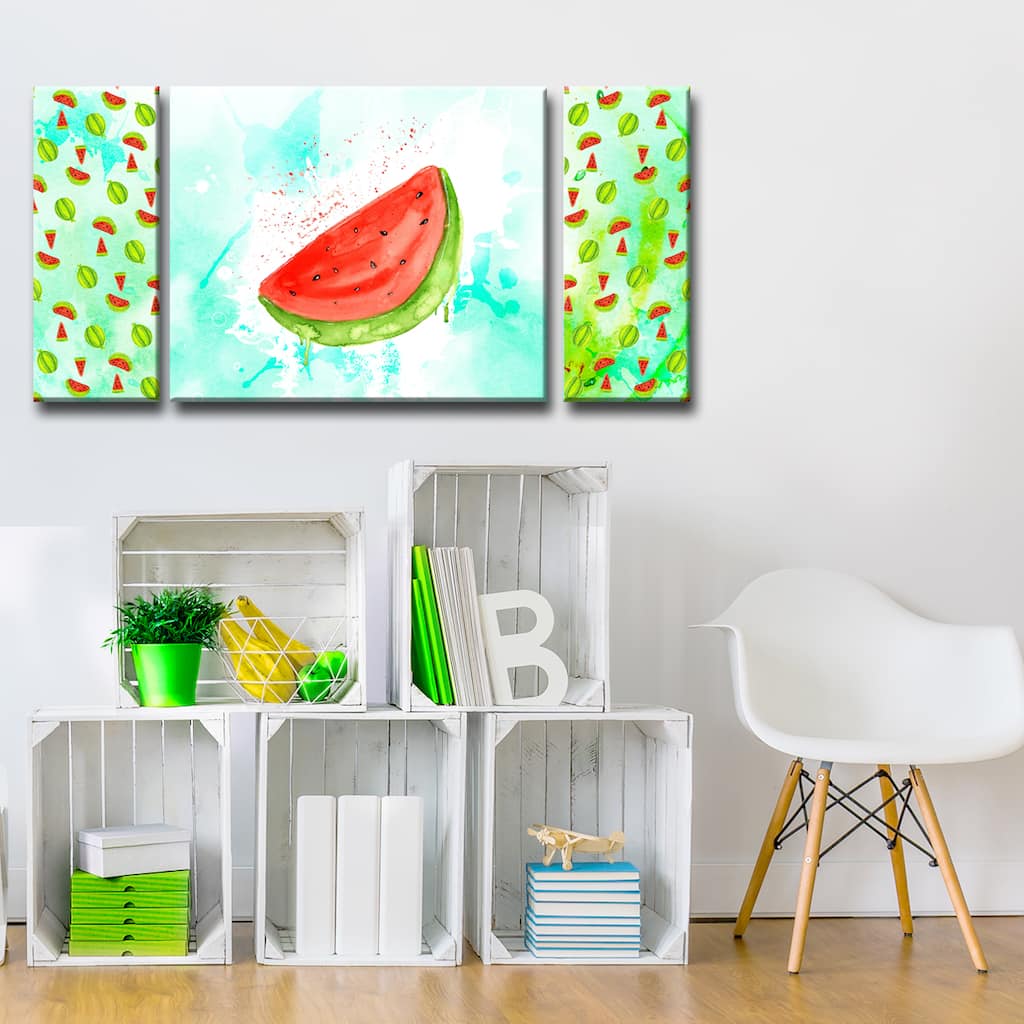 Ready2HangArt™ 'Watermelon Splash' 3-PC Wrapped Canvas Art Set