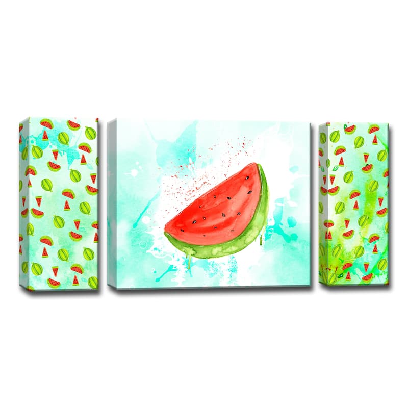 Ready2HangArt™ 'Watermelon Splash' 3-PC Wrapped Canvas Art Set