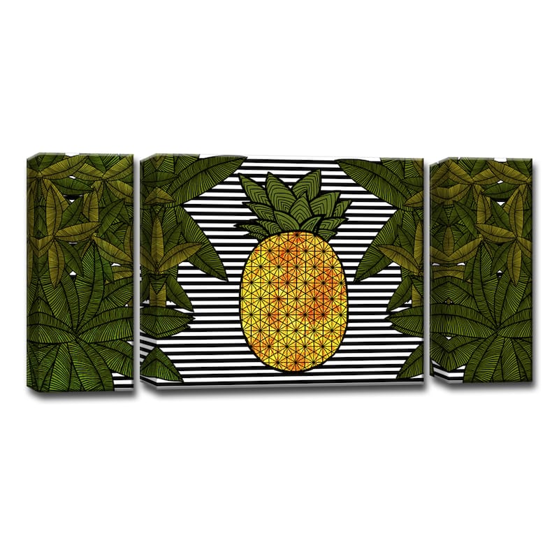 Ready2HangArt™ 'Pineapple Trail' 3-PC Wrapped Canvas Art Set