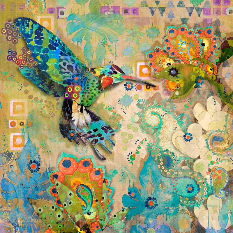 Marmont Hill - Hummingbirds Print on Canvas - Multi-Color