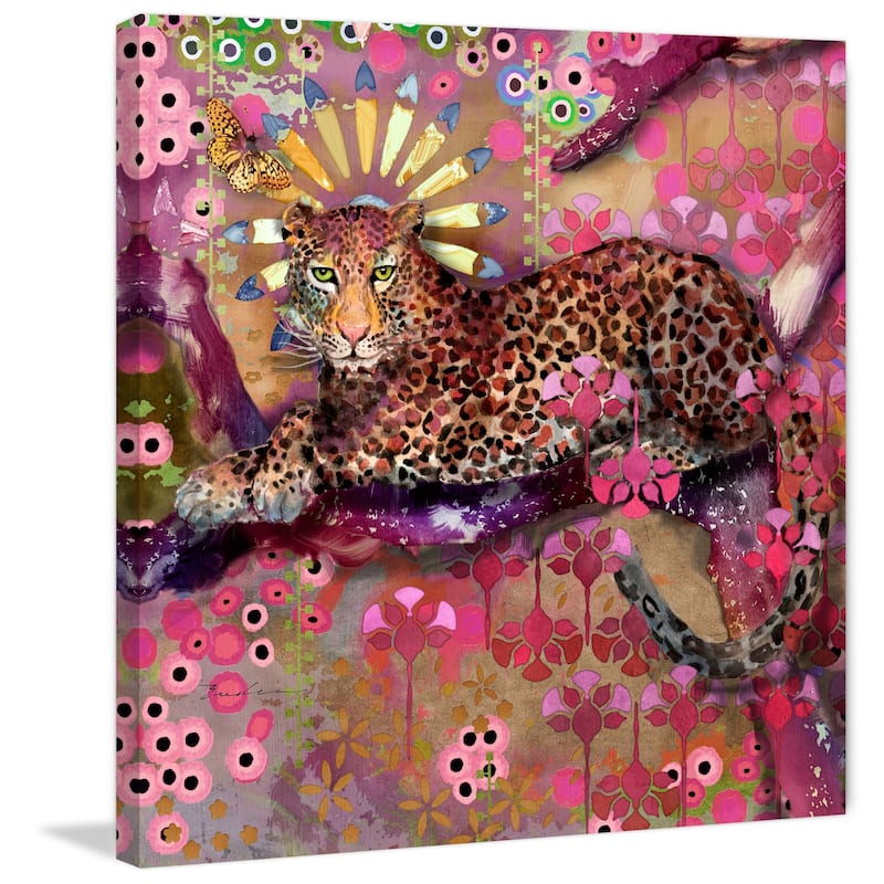 Marmont Hill - Leopard and Butterfly Print on Canvas - Multi-Color
