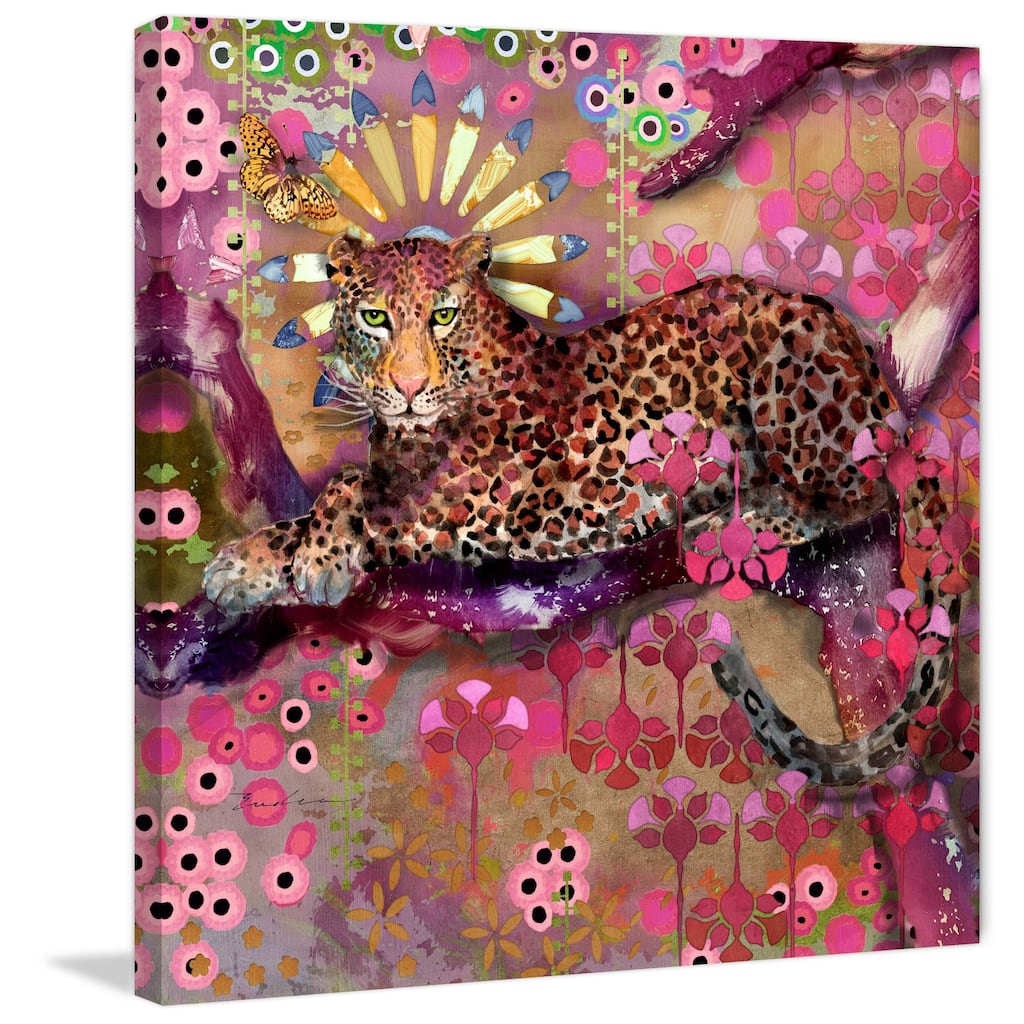 Marmont Hill - Leopard and Butterfly Print on Canvas - Multi-Color