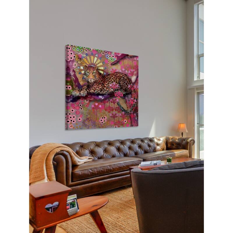 Marmont Hill - Leopard and Butterfly Print on Canvas - Multi-Color