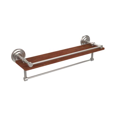 Allied Brass Collection Black, Brass, Bronze, Chrome, Copper, Nickel Brass, Wood 22-inch Shelf With Gallery Rail and Towel Bar