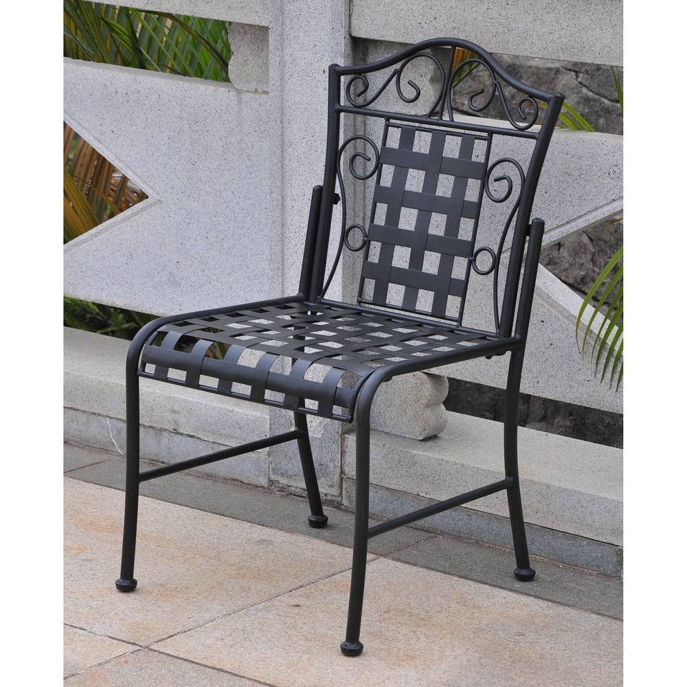 INTERNATIONAL CARAVAN MANDALAY Iron Patio Bistro Chairs (Set $201.49