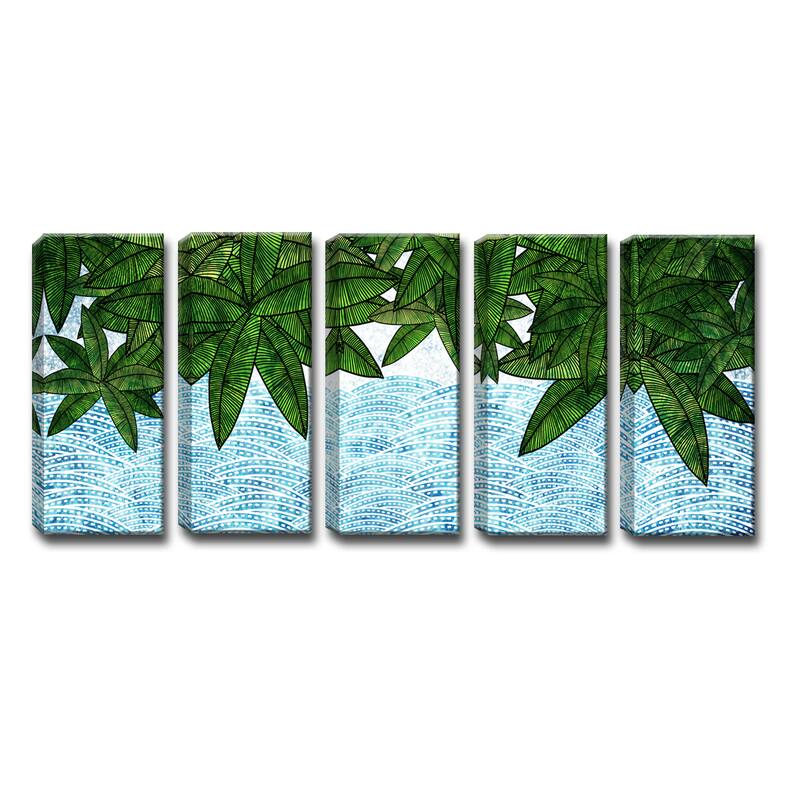 Ready2HangArt 'Leaves by the Shore' 5-Pc Wrapped Canvas Art Set