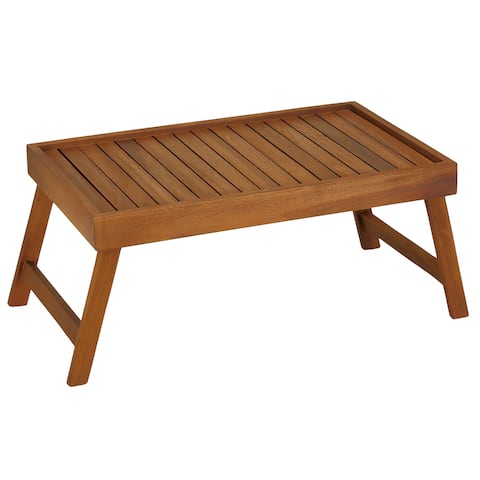 Bare Decor Coco Breakfast in Bed Solid Teak Wood Serving Tray Table/Laptop Stand