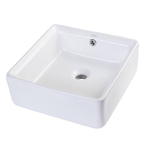 Eago Square Ceramic Bathroom Sink - White