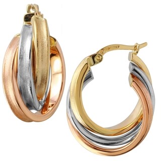 14k Tri Color Gold Hoop Earrings Free Shipping Today 14k Tri Color Gold Hoop Earrings