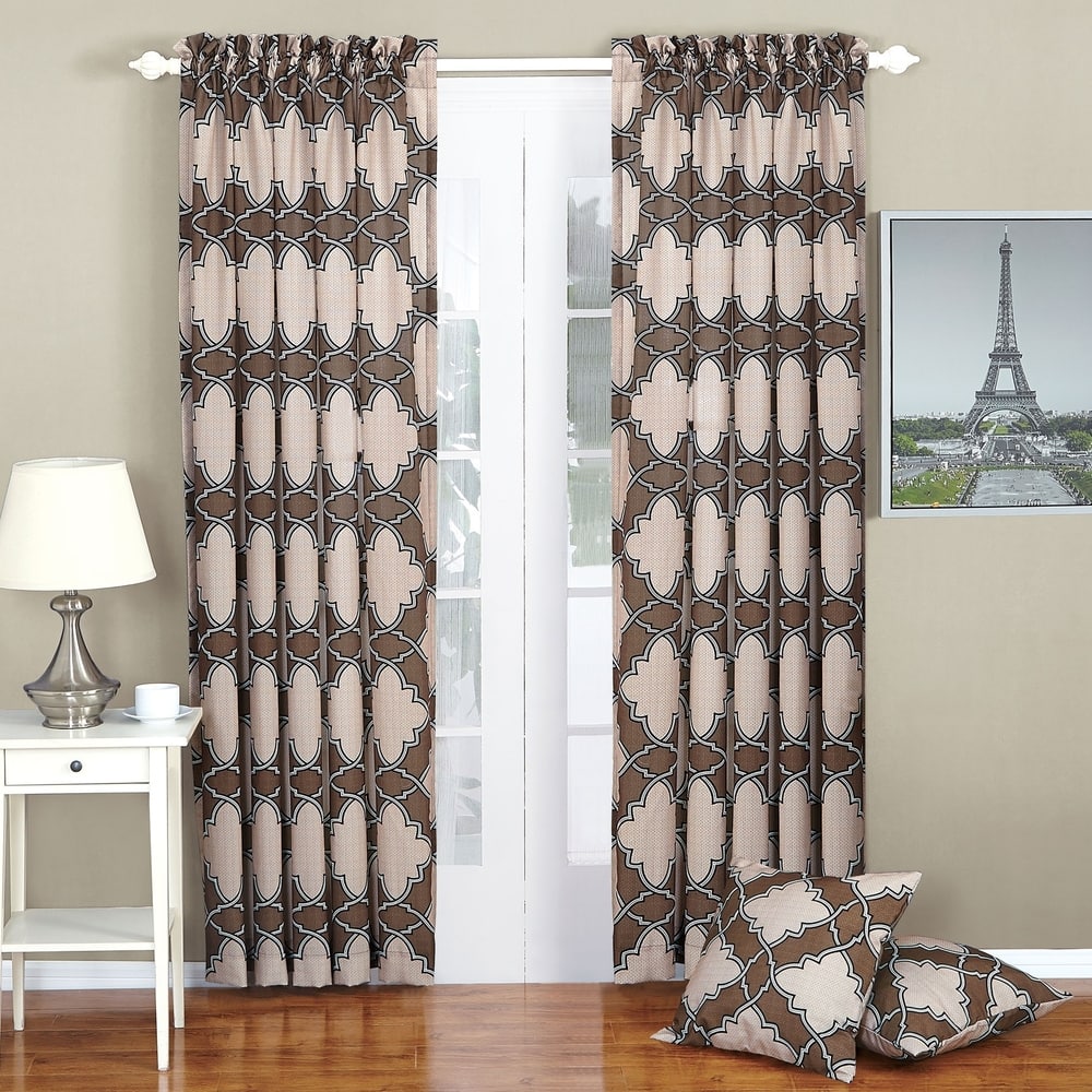 Serenta Dobson Curtain and Throw Pillow Shell Set