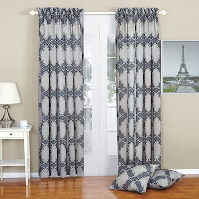 Serenta Dobson Curtain and Throw Pillow Shell Set