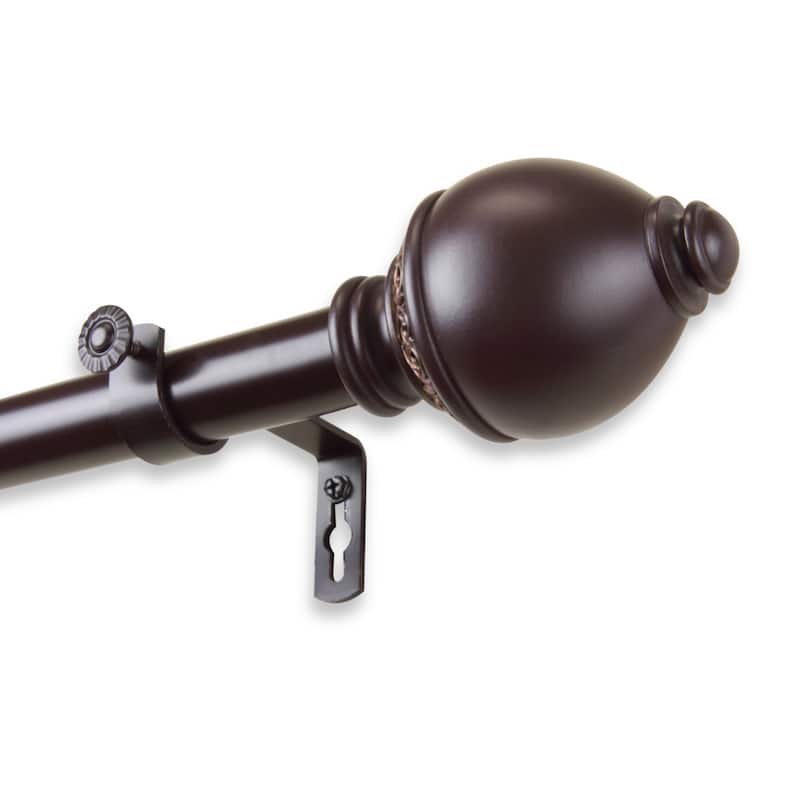 InStyleDesign Jolene 1 inch Adjustable Curtain Rod - 28 to 48 inches - Mahogany
