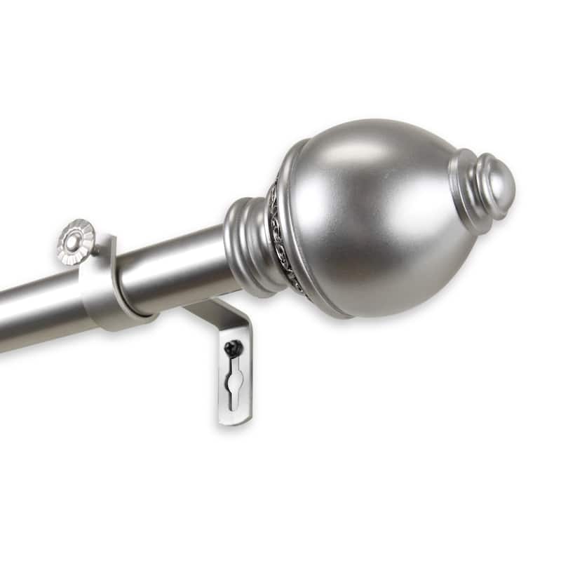 InStyleDesign Jolene 1 inch Adjustable Curtain Rod - 28 to 48 inches - satin nickel