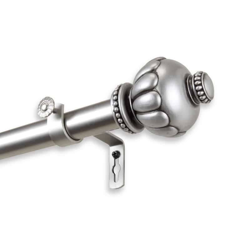 InStyleDesign Sandro 1-inch Adjustable Curtain Rod - 28 to 48 inches - satin nickel