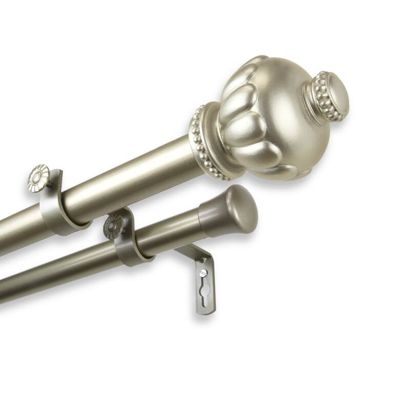 InStyleDesign Sandro 1 inch Adjustable Double Curtain Rod - 28 to 48 inches - Light gold