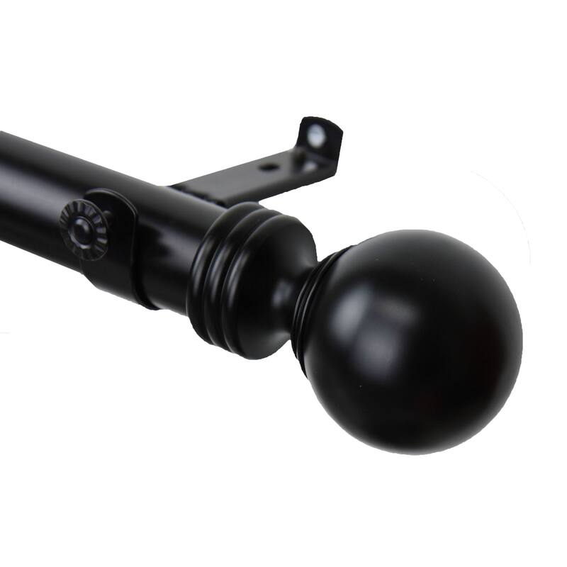 InStyleDesign Sondra 1.5 inch Adjustable Drapery Rod - 28 to 48 inches - Black