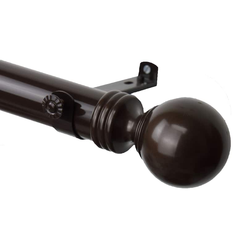 InStyleDesign Sondra 1.5 inch Adjustable Drapery Rod - 28 to 48 inches - Cocoa