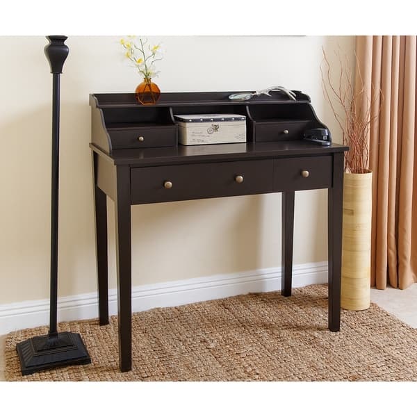 Shop Abbyson Enzo Espresso Wood Secretary Writing Desk Free