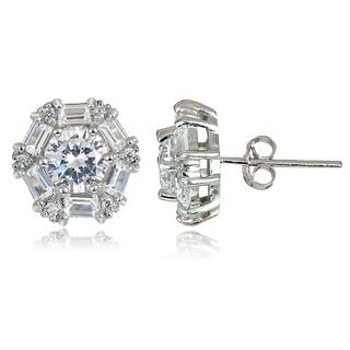 Baguette Cubic Zirconia Earrings For Less Icz Stonez 4 1 3ct Tw Cubic Zirconia Baguette Cut Stud Earrings 3