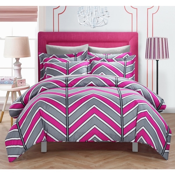Shop Chic Home Dallas Fuchsia 9-Piece Bed in a Bag with Sheet Set ...