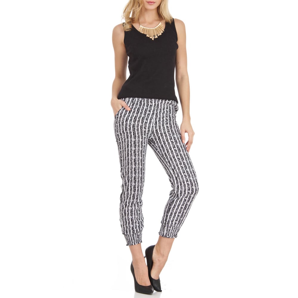 black and white striped pants for ladies