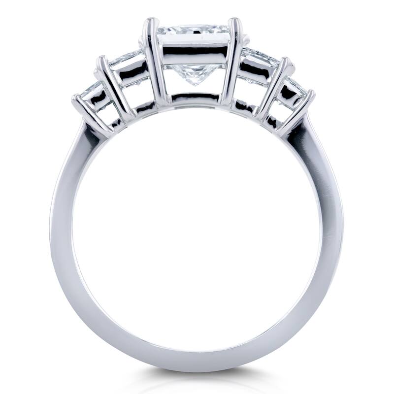 Annello by Kobelli 14k White Gold Certified 2ct TDW Diamond 5-Stone Princess Engagement Ring