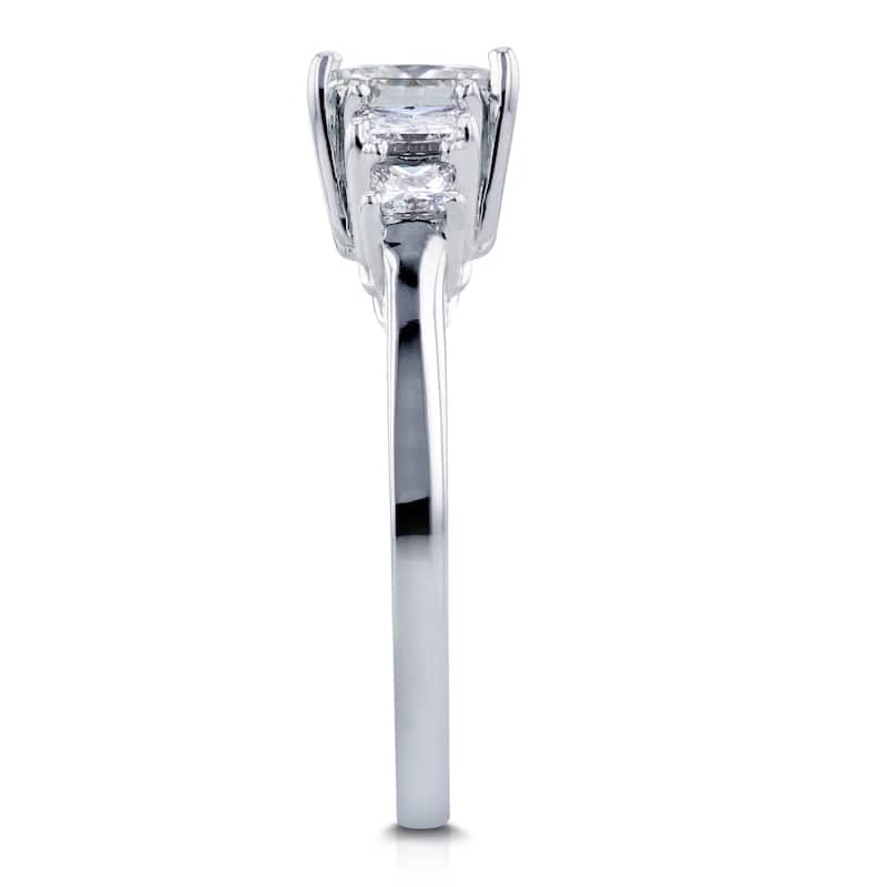Annello by Kobelli 14k White Gold Certified 2ct TDW Diamond 5-Stone Princess Engagement Ring