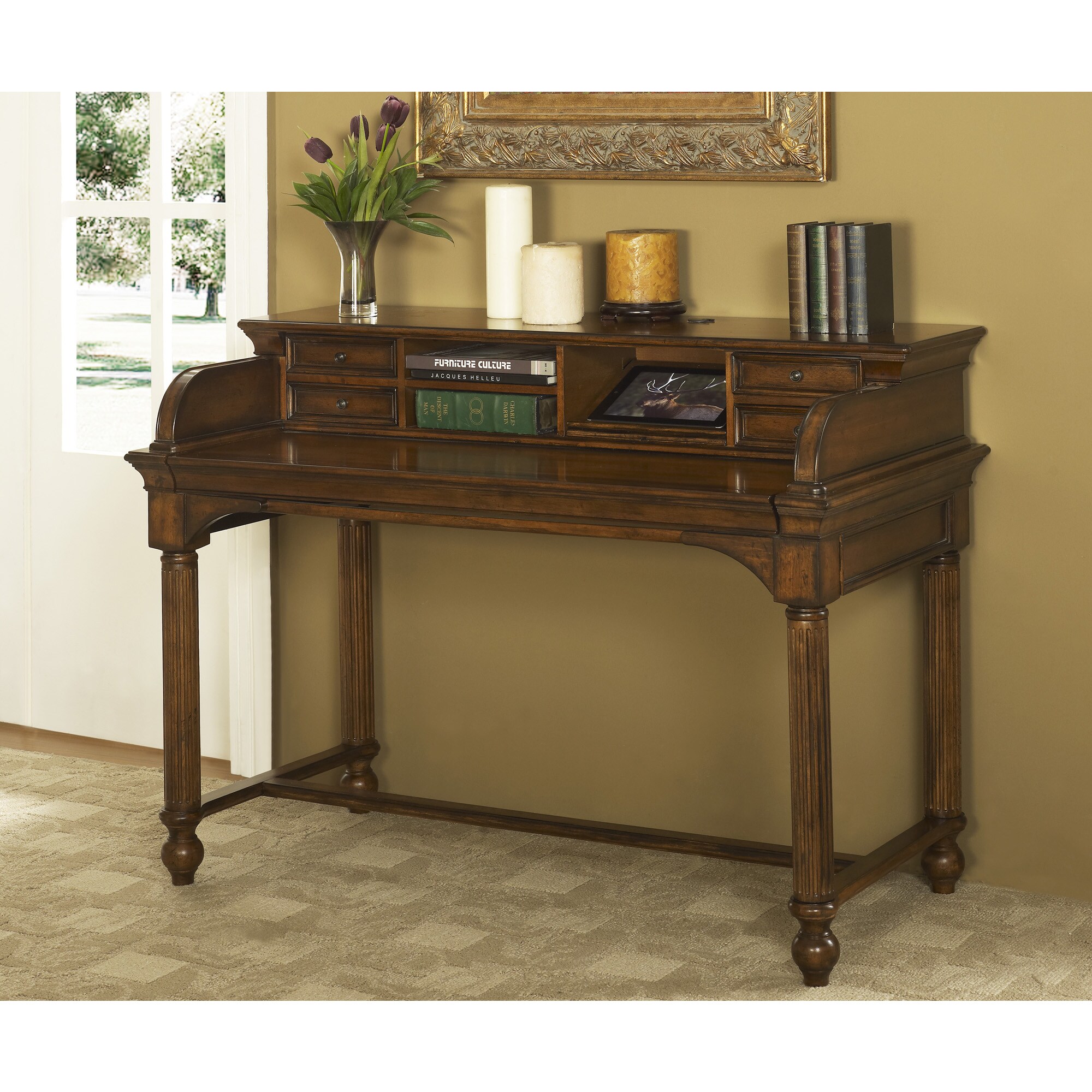 Shop Austin Cherry Wood Veneer 48 Inch Writing Desk Free