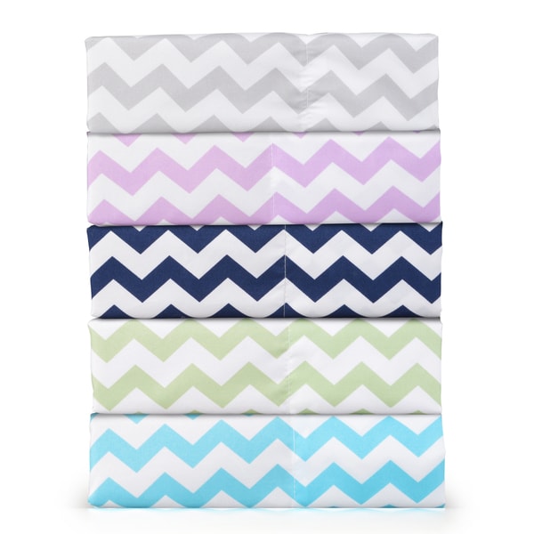 Shop Journee Home 'Bright Accents' Chevron Microfiber 4piece Sheet Set