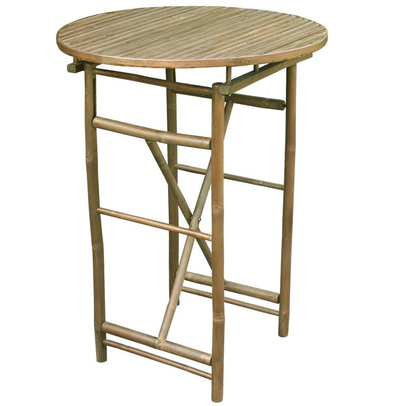 Zew Hand Crafted Round Natural Bar Height Table - Brown