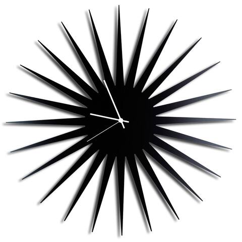 Adam Schwoeppe 'MCM Starburst Clock - Black' Midcentury Modern Style Wall Decor