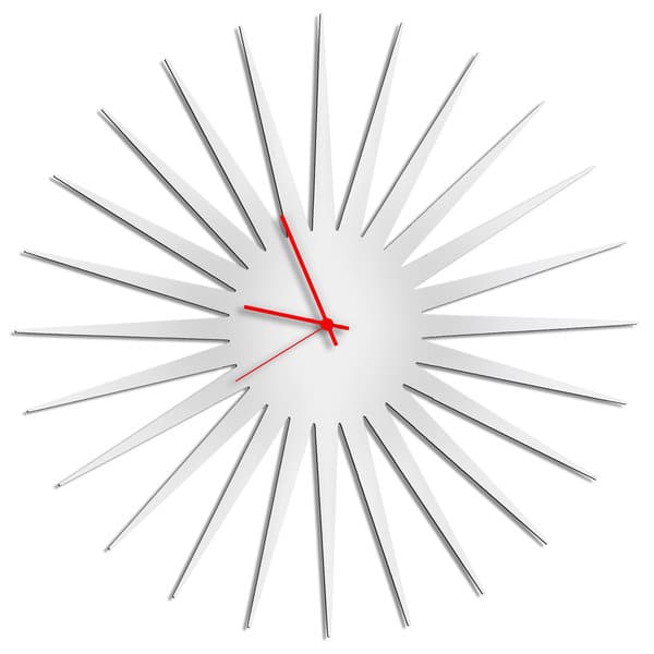slide 2 of 7, Adam Schwoeppe 'MCM Starburst Clock - White' Midcentury Modern Style Wall Decor