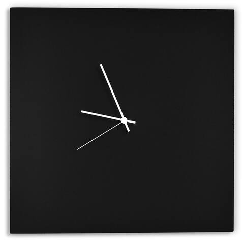 Adam Schwoeppe 'Blackout Square Clock' Minimalist Modern Black Wall Decor