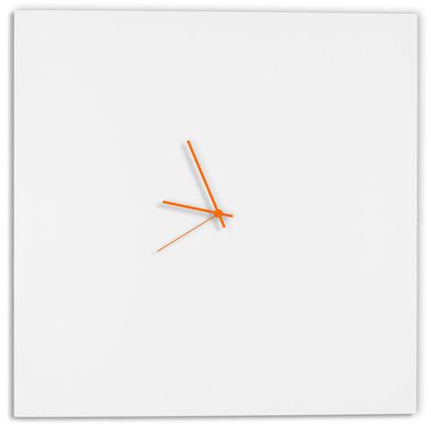 Adam Schwoeppe 'Whiteout Square Clock Large' Minimalist Modern White Wall Decor