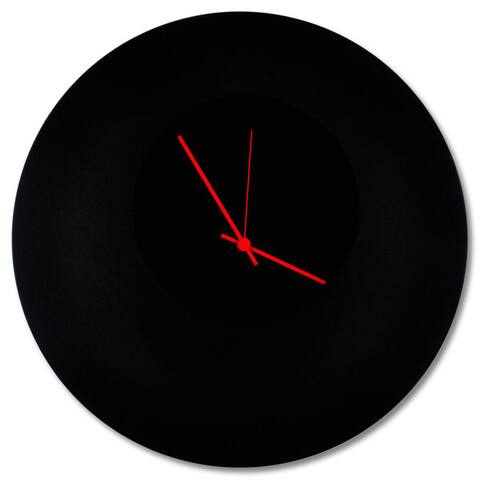 Adam Schwoeppe 'Blackout Circle Clock' Minimalist Modern Black Wall Decor