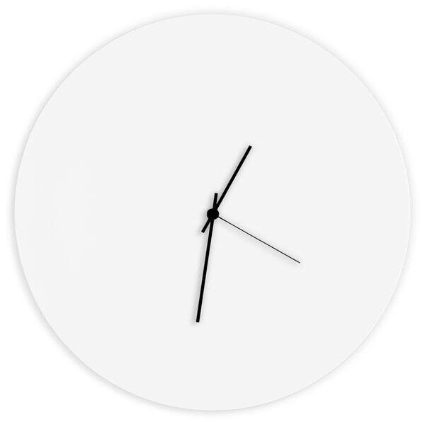 slide 2 of 8, Adam Schwoeppe 'Whiteout Circle Clock' Minimalist Modern White Wall Decor White/Black