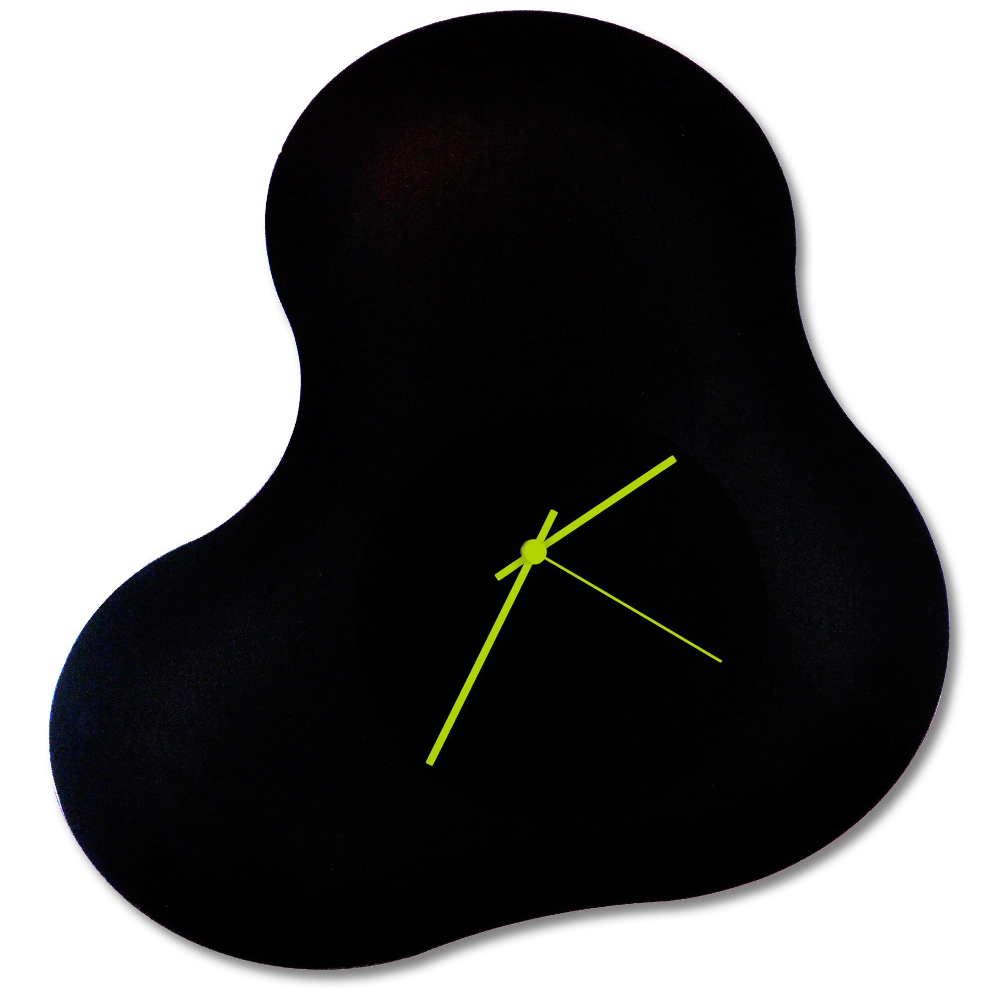 Adam Schwoeppe 'Blackout Blob Clock' Abstract Black Metal Wall Decor