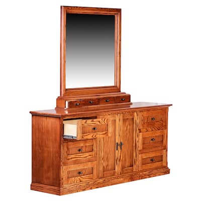 Forest Designs Mission Nine Drawer Dresser & Mirror